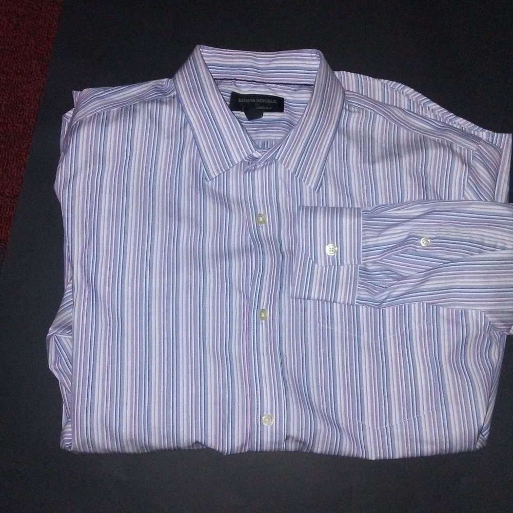 Banana Republic Men's Non Iron Shirt L 100% Cotton